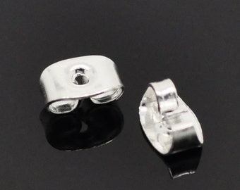 500pcs Silver Plated Ear Nuts - 6x4mm - Ships from USA, Wholesale Finding, Wholesale Earring, Jewelry Finding, Jewelry Supplies, DIY - E22-2