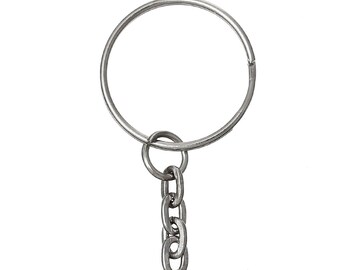 10pcs Silver Tone Keychains + Keyrings - 24mm Ring - DIY Key Chain, Jewelry Finding, Jewelry Making Supplies, Ships from USA - CH53