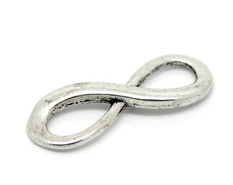 2pc Antique Silver Infinity Pendant - 23x8mm - Ships from USA, Infinity Charm, Silver Pendant, Silver Charm, Jewelry Supplies, DIY - O26