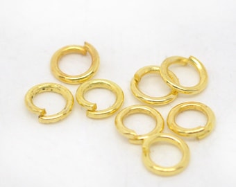 100pcs 4mm Gold Plated Jump Ring - 21 Gauge, Jewelry Finding, Necklace Finding Jewelry Making Supplies, Lead Free 21 g, Ships from USA -JR16