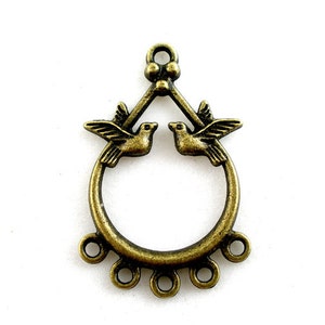 4pc Antique Bronze Bird Connector - 35x23mm - Earring, Drop, Jewelry Finding, Jewelry Making Supplies, Necklace, Ships from USA - C48