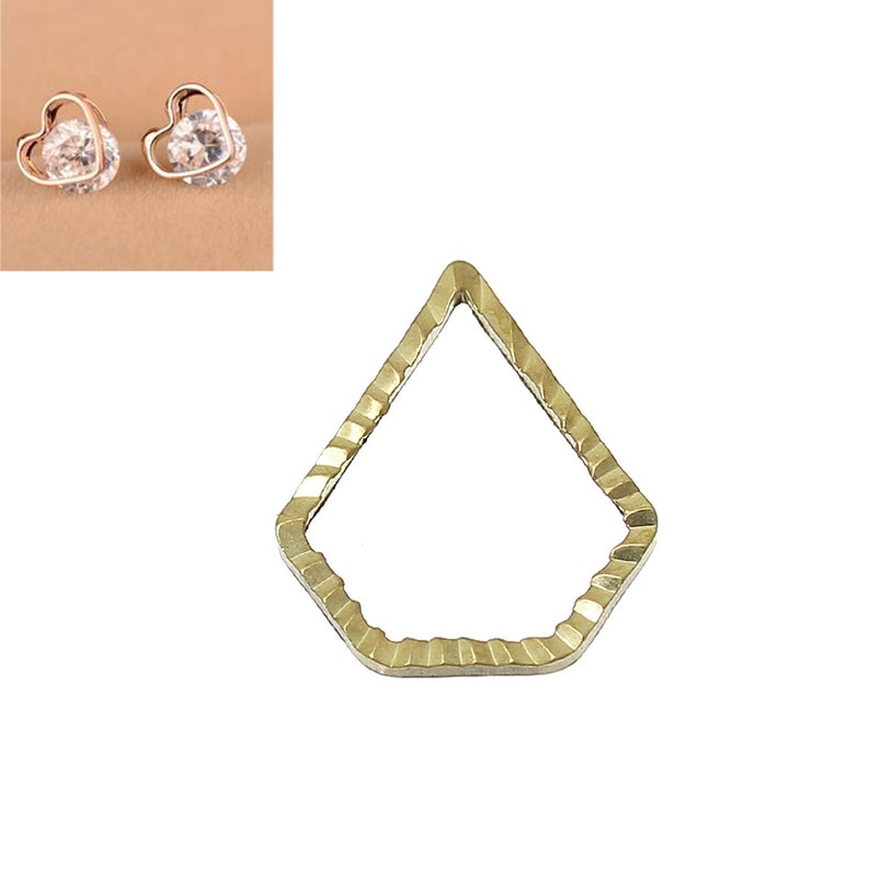 10pc Brass Tone Diamond Bead Frame 10x8mm Geo Pendant Etsy