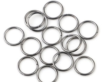 100pcs 6mm Gunmetal Open Jump Ring - 21 Gauge - Jewelry Finding, Jewelry Making Supplies, 21g, Lead Nickel Free, DIY, Ships from USA - JR111