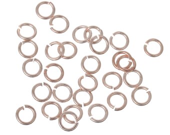 100pcs 5mm Brass Rose Gold Plated Jump Ring - 20 gauge, Ships from USA, Jewelry Finding Jewelry Supplies, Rose Gold Supplies Findings- JR115