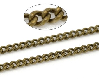 16ft Antique Bronze Link-Soldered Copper Curb Chain 3x2mm - Wholesale Jewelry Finding, Bulk Jewelry Making Supplies, Ships from USA - CH14