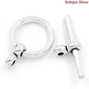 Bracelet 20pcs Antique Silver Toggle Clasp Necklace Jewelry Finding 11x15mm Jewelry Making Supplies C2 Ships from USA