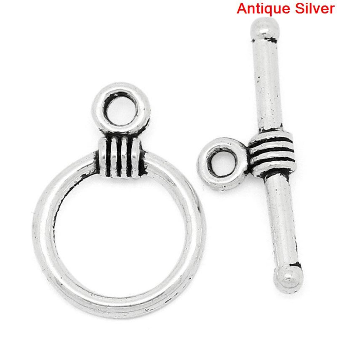 20pcs Antique Silver Toggle Clasp - 11x16mm 19x6mm - Ships From USA ...
