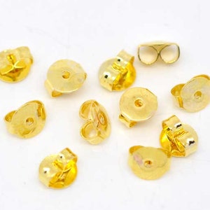 500pcs Gold Plated Ear Nuts 5x3mm Earring Finding, Ear Back, Jewelry Finding, Jewelry Making Supplies, DIY, Ships from USA E18-2 image 1