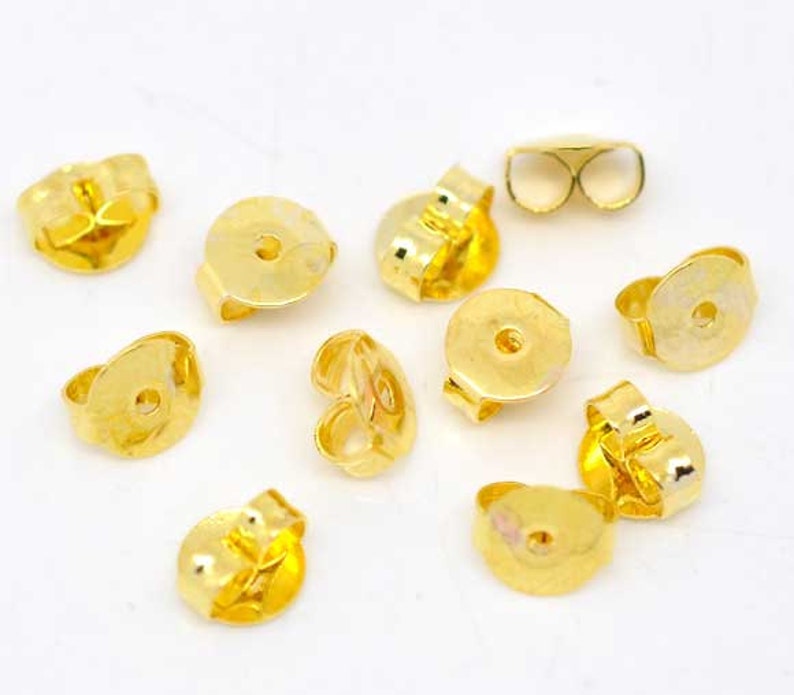 500pcs Gold Plated Ear Nuts 5x3mm Earring Finding, Ear Back, Jewelry Finding, Jewelry Making Supplies, DIY, Ships from USA E18-2 image 1