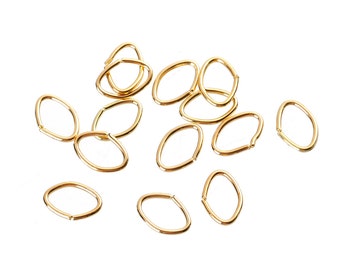 100pcs 8x5mm Gold Plated Oval Jump Ring - 20 Gauge, Jewelry Finding, Jewelry Supplies, DIY Necklace, Jewelry Making, Ships from USA - JR149