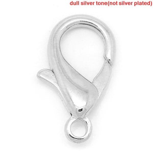 5pcs - Silver Tone Lobster Clasp - 21x12mm - Ships from USA, Jewelry Finding, Jewelry Supplies, DIY, Silver Finding, Necklace Finding - C22