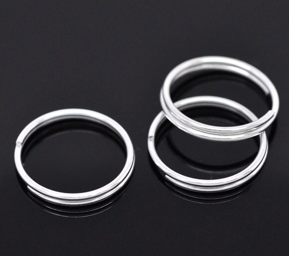100pcs 16mm Silver Plated Split Ring - Jewelry Finding, Jewelry Making Supplies, DIY, Lead Nickle Free, 16 mm, Ships from USA - JR70