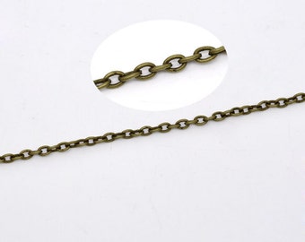 32ft Antique Bronze Cable Chain - 2x3mm - Ships from USA, Wholesale Chain, Bulk Chain, Bronze Chain, Bronze Finding, Wholesale Finding- CH40