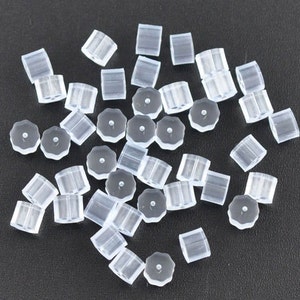 100pc Clear Rubber Earring Stopper 3x3mm Earring Finding, Ear Stop Jewelry Finding, Jewelry Making Supplies, DIY, Shipped from USA E17 image 1