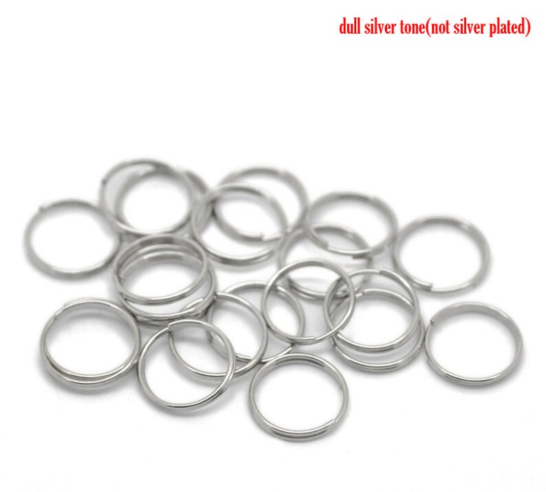 100pcs 12mm Silver Tone Split Ring 15 Gauge Jewelry Finding, Silver Tone Finding, Jewelry Making Supplies, DIY, Ships from USA JR36 image 3