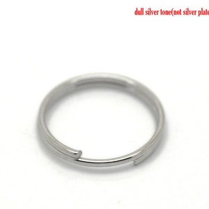 100pcs 12mm Silver Tone Split Ring 15 Gauge Jewelry Finding, Silver Tone Finding, Jewelry Making Supplies, DIY, Ships from USA JR36 image 1