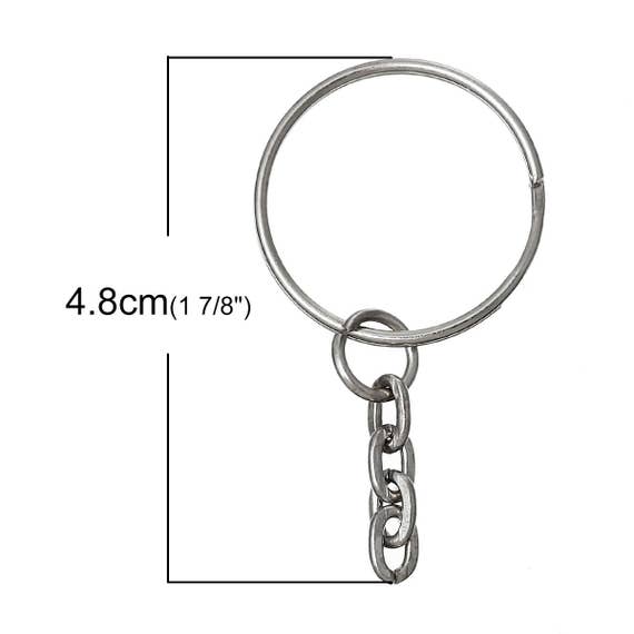 TheVioletRoom 10pcs Silver Tone Keychains + Keyrings - 24mm Ring - DIY Key Chain, Jewelry Finding, Jewelry Making Supplies, Ships from USA - CH53