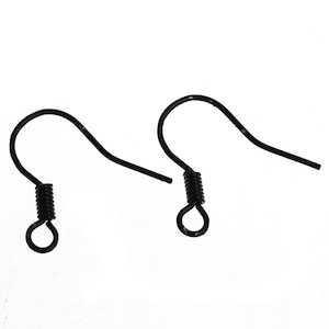100pcs Black Earring Finding - 16x15mm - Wholesale Jewelry Finding, Bulk Jewelry Making Supplies, DIY, Ear Wire, Shipped from USA - E28-2