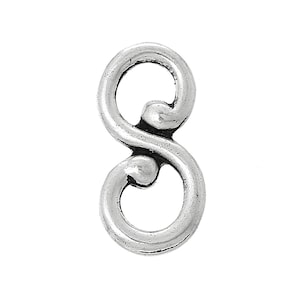 2pc Antique Silver Infinity Pendant - 21x10mm - Charm, Jewelry Finding, Jewelry Making Supplies, Necklace, Bracelet, Ships from the USA -O55