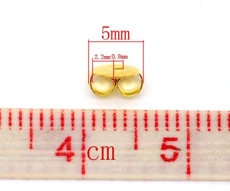 500pcs Gold Plated Ear Nuts 5x3mm Earring Finding, Ear Back, Jewelry Finding, Jewelry Making Supplies, DIY, Ships from USA E18-2 image 2