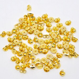 500pcs Gold Plated Ear Nuts 5x3mm Earring Finding, Ear Back, Jewelry Finding, Jewelry Making Supplies, DIY, Ships from USA E18-2 image 3