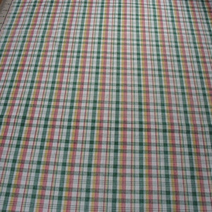 Cotton Quilt Fabric Plaid Fabric Plaid Print Fabric Green Red Yellow Plaid 1 3/8 Yard CFL0957 image 3