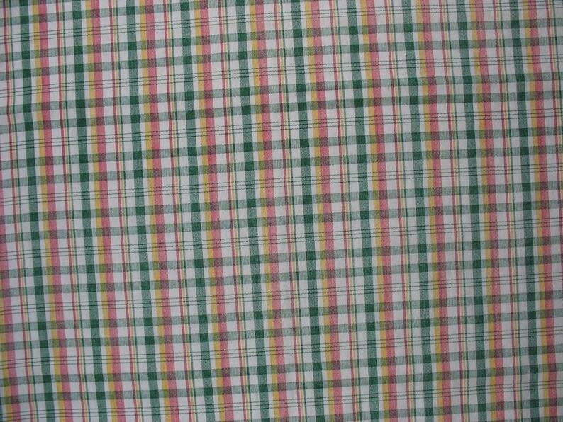 Cotton Quilt Fabric Plaid Fabric Plaid Print Fabric Green Red Yellow Plaid 1 3/8 Yard CFL0957 image 4