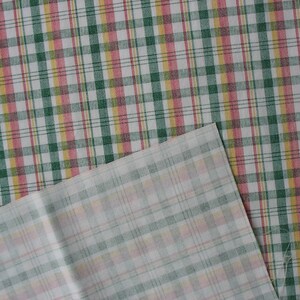 Cotton Quilt Fabric Plaid Fabric Plaid Print Fabric Green Red Yellow Plaid 1 3/8 Yard CFL0957 image 2