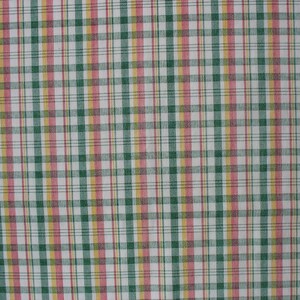 Cotton Quilt Fabric Plaid Fabric Plaid Print Fabric Green Red Yellow Plaid 1 3/8 Yard CFL0957 image 1