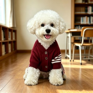 Personlig namnkofta för hundar, hundkappa med namn, vinterfestoutfit för husdjur, broderad hundnamngåva, handgjord valpgåva