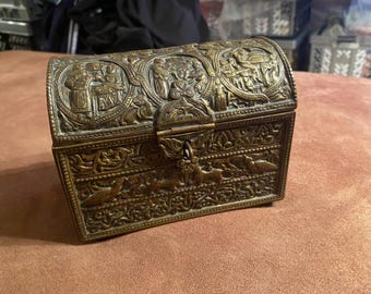 Prunkvolle schwere Bronzeschatulle/Reliquienschrein - Historismus um 1900, 1,5kg