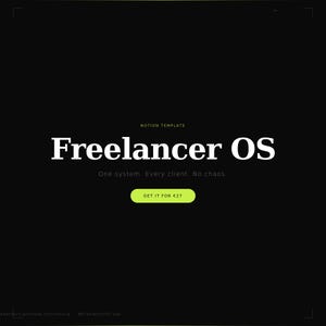 Notion Template for Freelancers | Client & Invoice Tracker | Lead Pipeline | AI Prompts | Freelancer OS