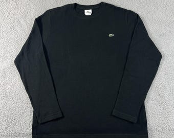 Lacoste Thermal Shirt Men's US L (EU/M) Black Waffle Knit Long Sleeve Logo