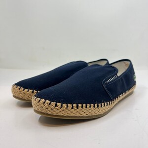 Lacoste Espelette SRM Loafers Mens 9.5 Navy Blue Canvas Espadrille Slip On Shoes Lacoste | Shoes | Lacoste Blue Slipon Loafers Comfortable  main image 3