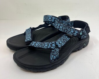 Sandali Teva Hurricane XLT da donna, taglia 8, colore acquamarina celtica, neri, sportivi, da trekking, con cinturini.