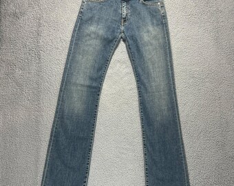 Lacoste Jeans Women Size 6 Blue Low Rise Bootcut Double Stone Used Vintage NWT