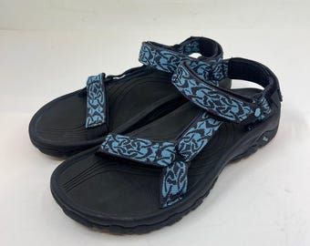 Sandali Teva Hurricane XLT da donna, taglia 7, colore acquamarina celtica, neri, sportivi, da trekking, con cinturini.