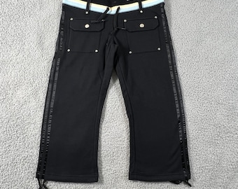 トリプルファイブソウル クロップドパンツ レディース XS ブラック Y2K カーゴ ローライズ ヴィンテージ 新品タグ付き