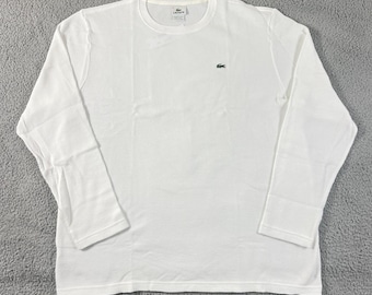 Lacoste Thermal Shirt Men's US 3XL (EU/2XL) White Waffle Knit Long Sleeve Cotton