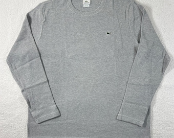 Lacoste Thermal Shirt Men's US Size 2XL (EU/XL) Grey Waffle Knit Long Sleeve