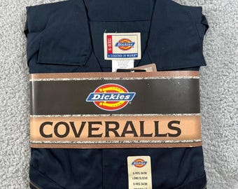 Dickies Coveralls Men's Small 34/36 Navy Blue Deluxe Long Sleeve Work Jumpsuit