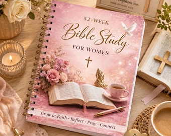 52 Week Bible Study Journal for Women: Guided Faith Planner, Daily Reflection Tracker