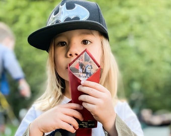 Boy's custom peek-a-boo tie, kid's personalized tie with hidden picture, kid tie with secret photo