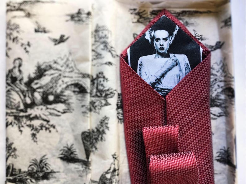 Custom PeekaBoo tie with YOUR photo hidden inside. Cotton Anniversary gift, Boudoir gift, new dad gift, 2nd Anniversary gift image 7