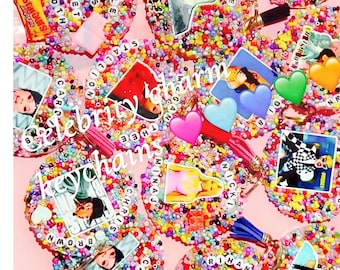 Personalized Celebrity Charm Keychains – 3 Inch Acrylic Rainbow Decoration