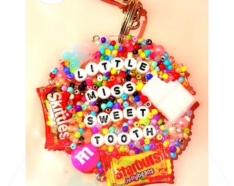 Personalized Junk Keychain - 3 Inch Bedazzled Plate - keychains with unique charms decor