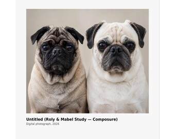 Grumble Lo-Fi Pug Fine Art Print | Roly & Mabel Study - Composure | Unframed Matte Poster | Lo-Fi Study Decor