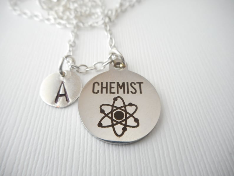 Initial Necklace gift for teacher physics gift school Chemist Chemical graduation gift classes Chemist Gift dna biochemistry gift