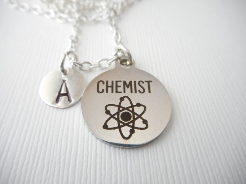 Initial Necklace gift for teacher physics gift school Chemist Chemical graduation gift classes Chemist Gift dna biochemistry gift