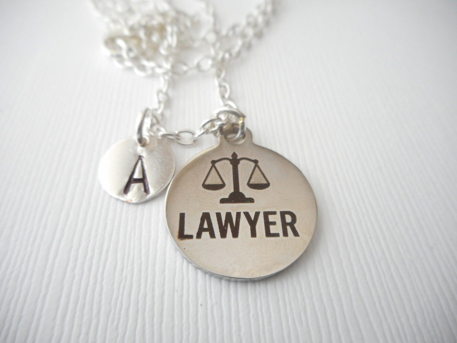 Lawyer Initial Necklace/ pass the bar gift law student for Etsy